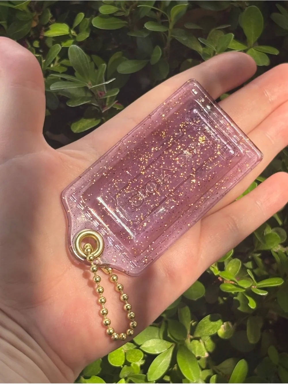 Vintage Coach Purple Gold Glitter XL Hang Tag